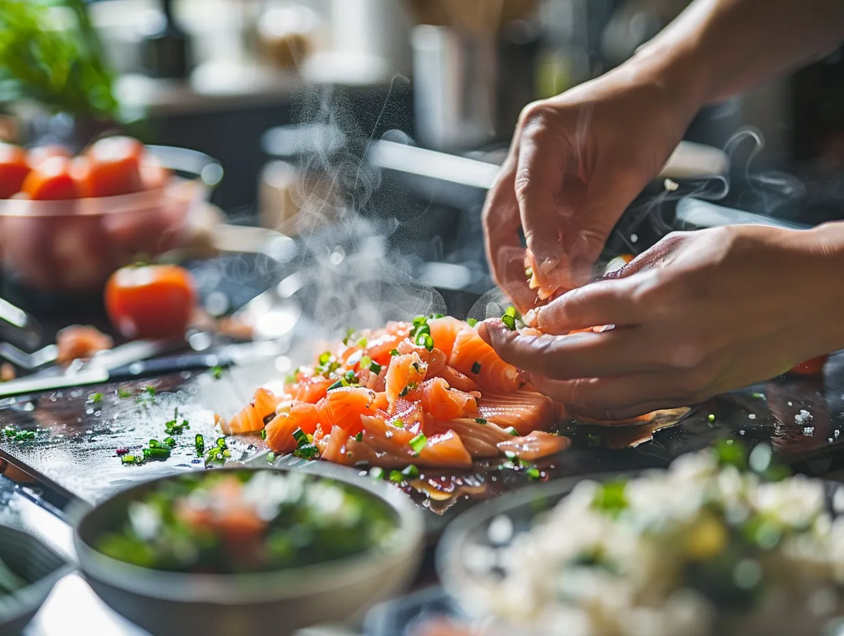 Preparing Asian Salmon