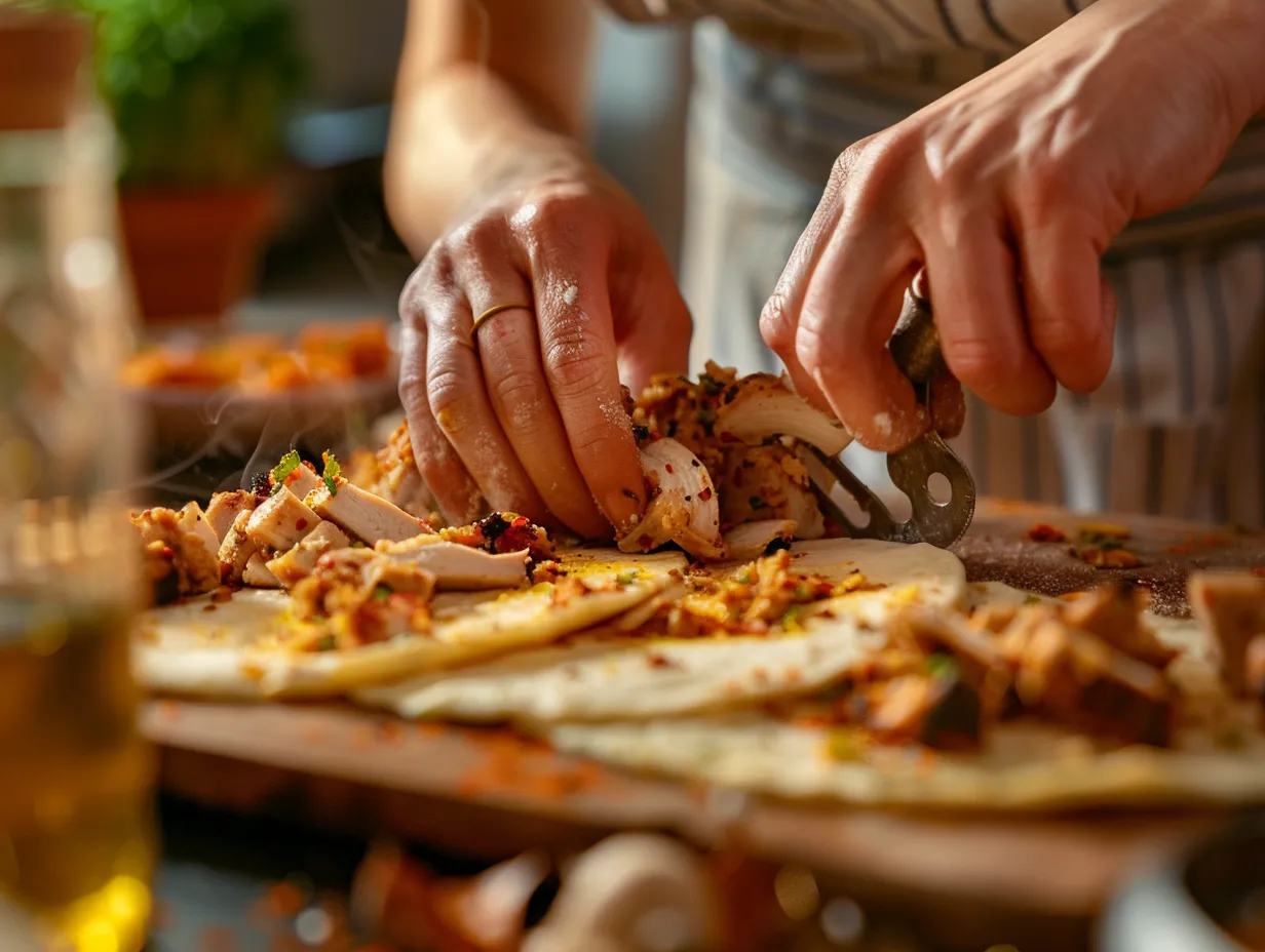 preparing chicken shawarma at home
