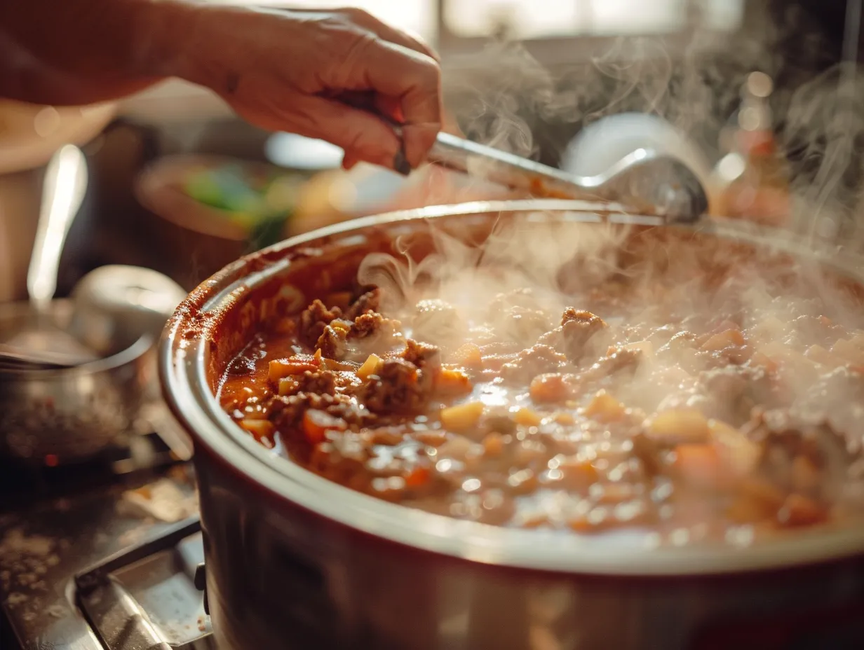 Preparing Crock Pot Lasagna Soup