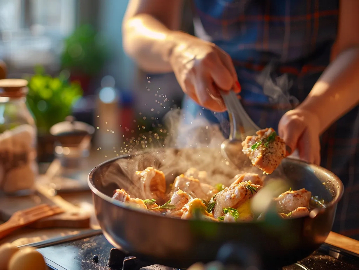 Preparing easy instant pot chicken