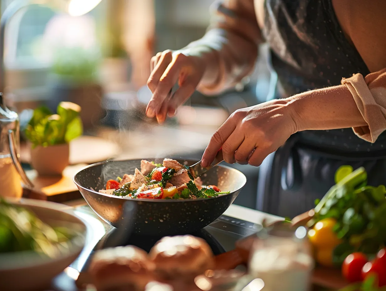 Preparing Healthy Greek Chicken Bowl