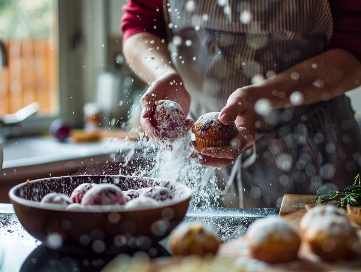 Preparing Plum Muffin Batter