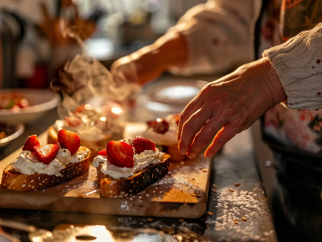 preparing-roasted-strawberry-whipped-ricotta-toast