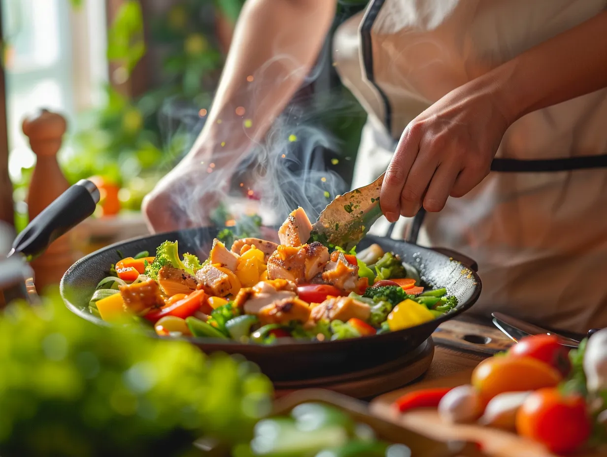 Preparing zesty southwest chicken salad