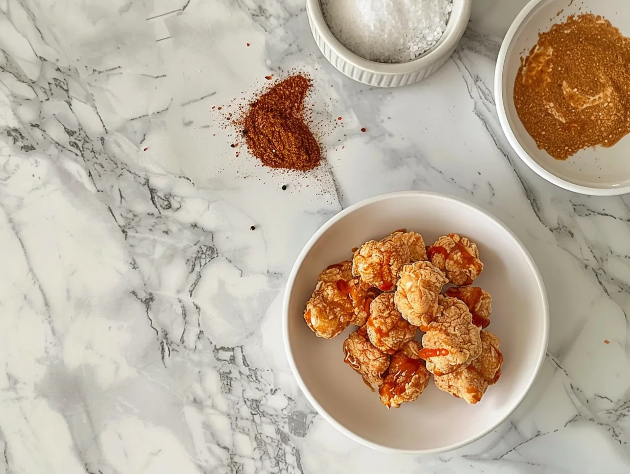 Ingredients for Baked Honey BBQ Popcorn Chicken