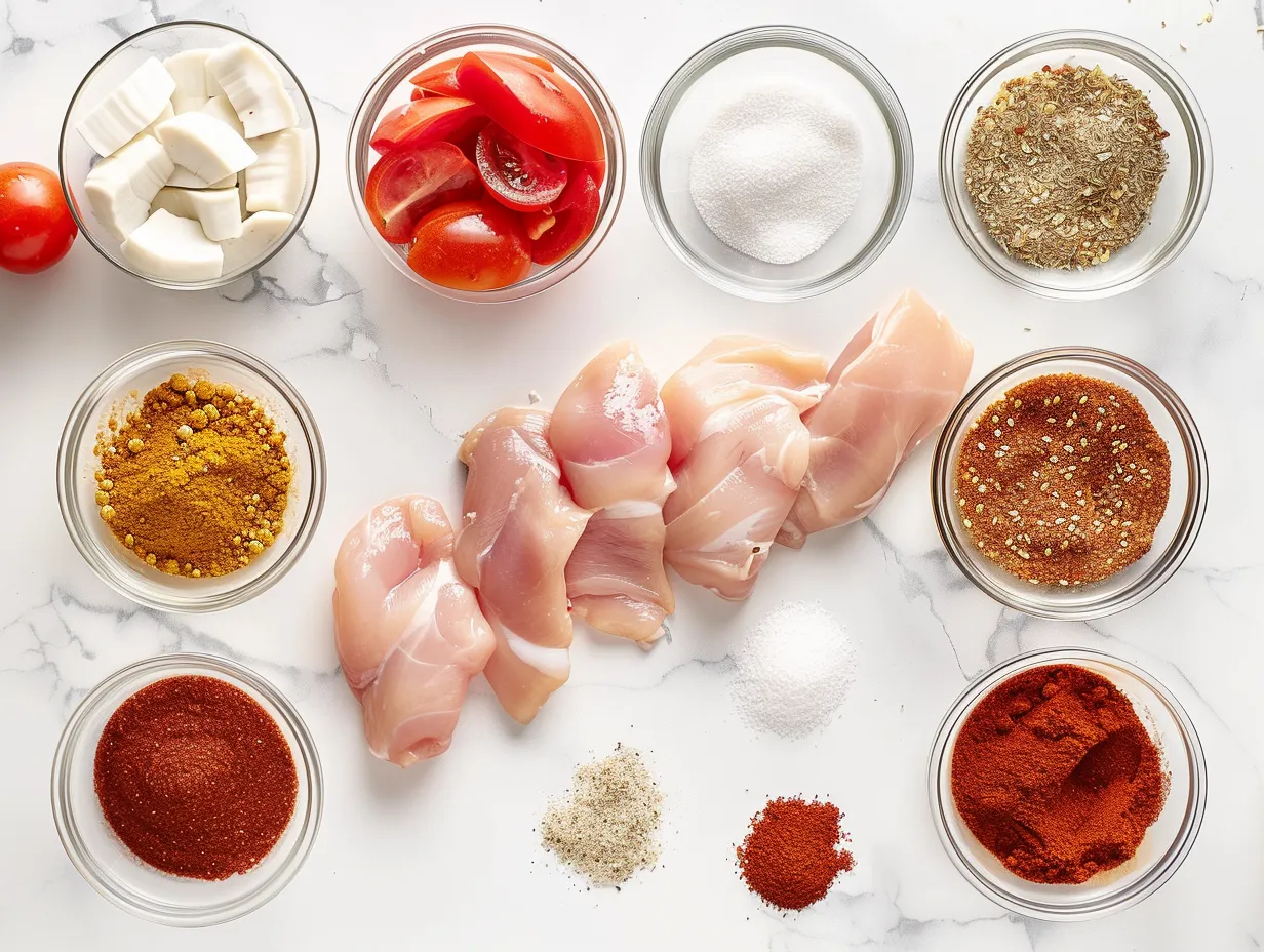 raw ingredients for coconut chicken chili