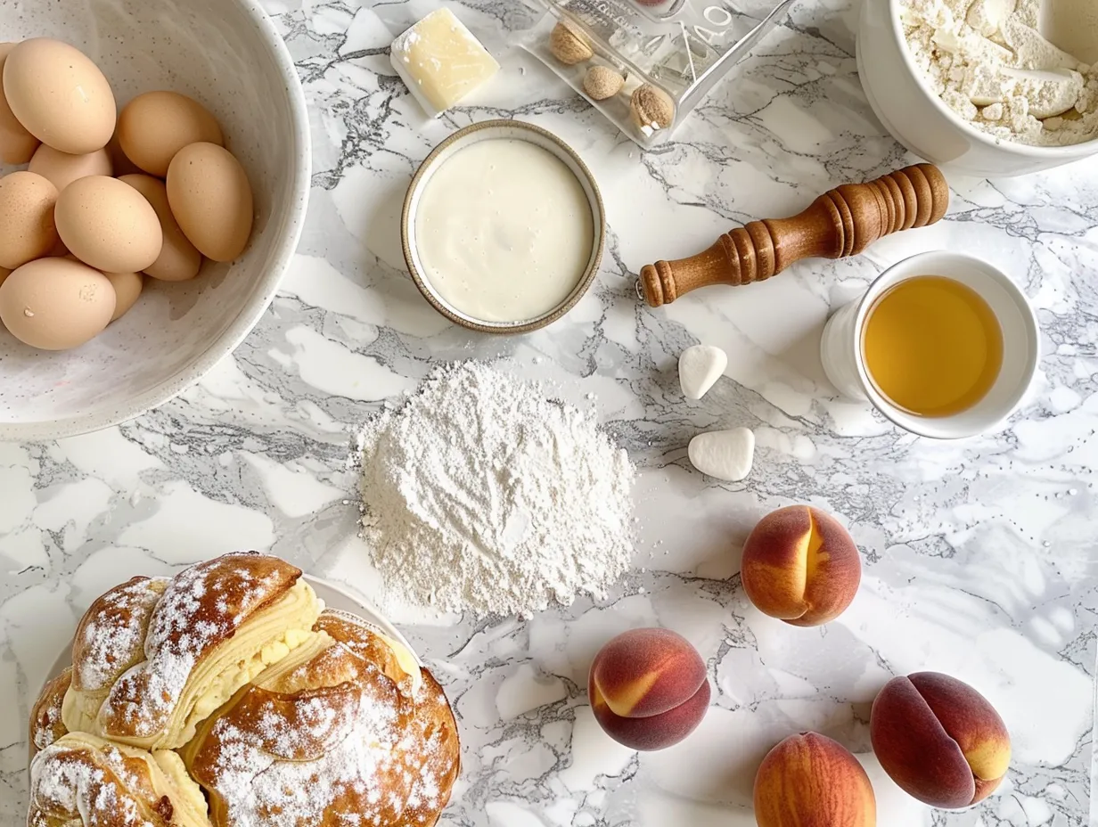 Raw Ingredients for Peach Pie Cruffins