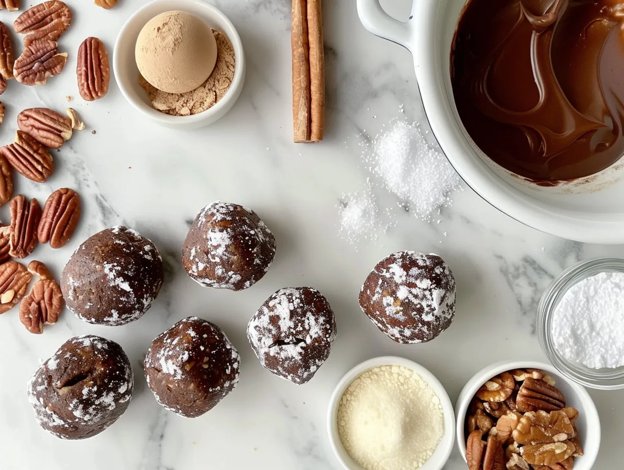 raw ingredients for pecan pie balls