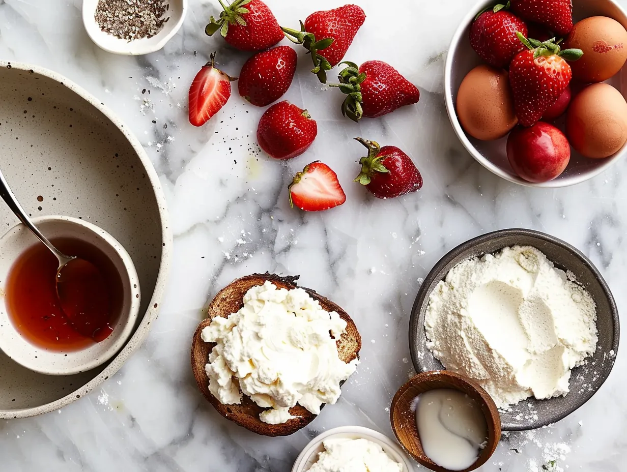 raw-ingredients-for-roasted-strawberry-whipped-ricotta-toast