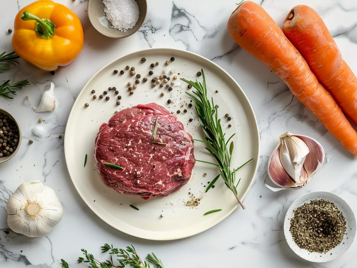 raw ingredients for salisbury steak