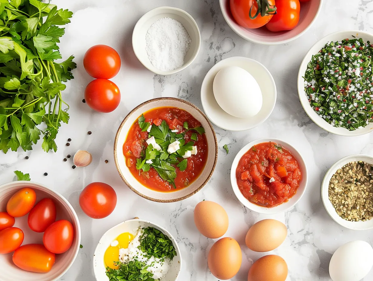 Raw Shakshuka Ingredients