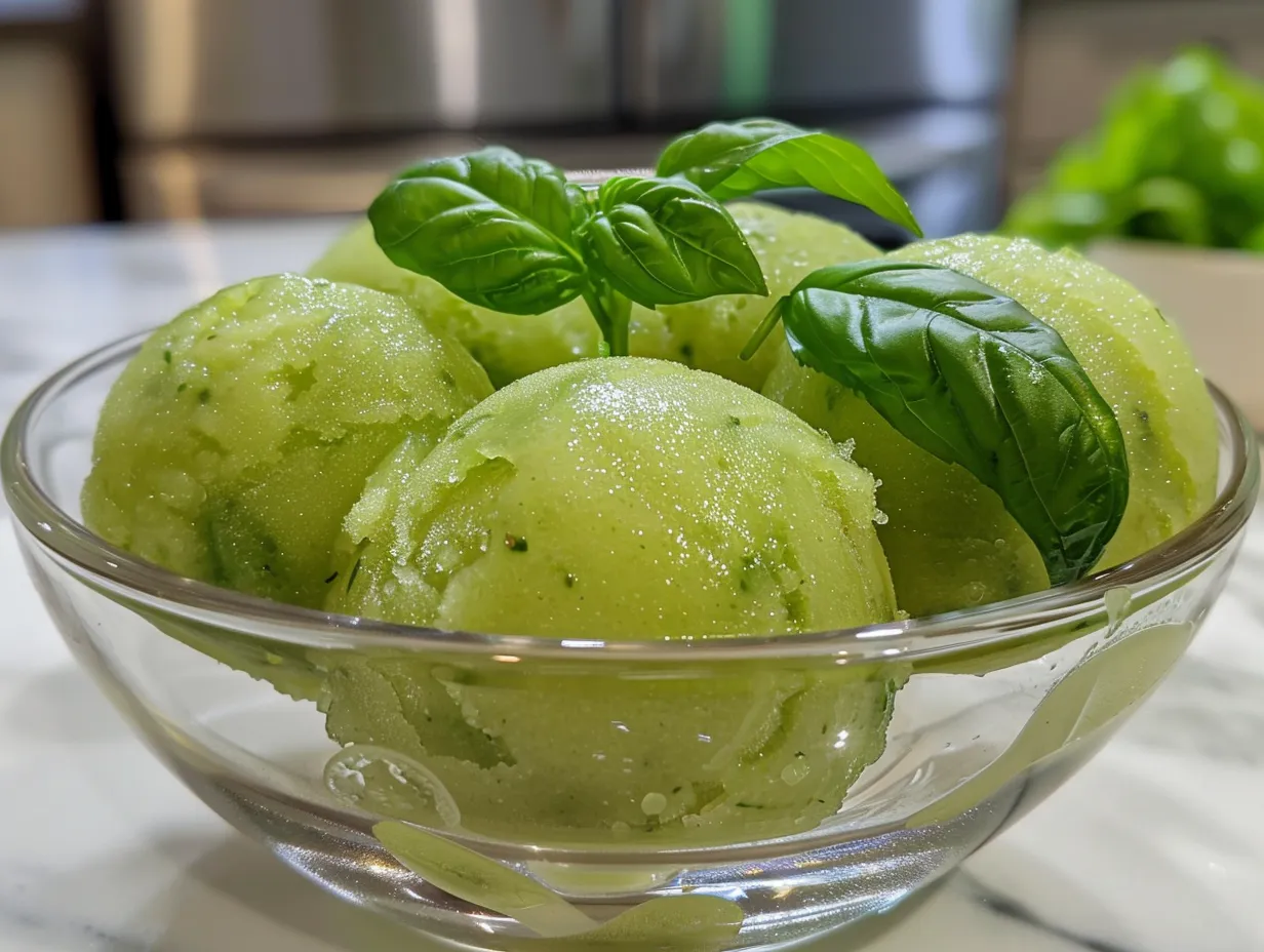 delightful lemon basil sorbet