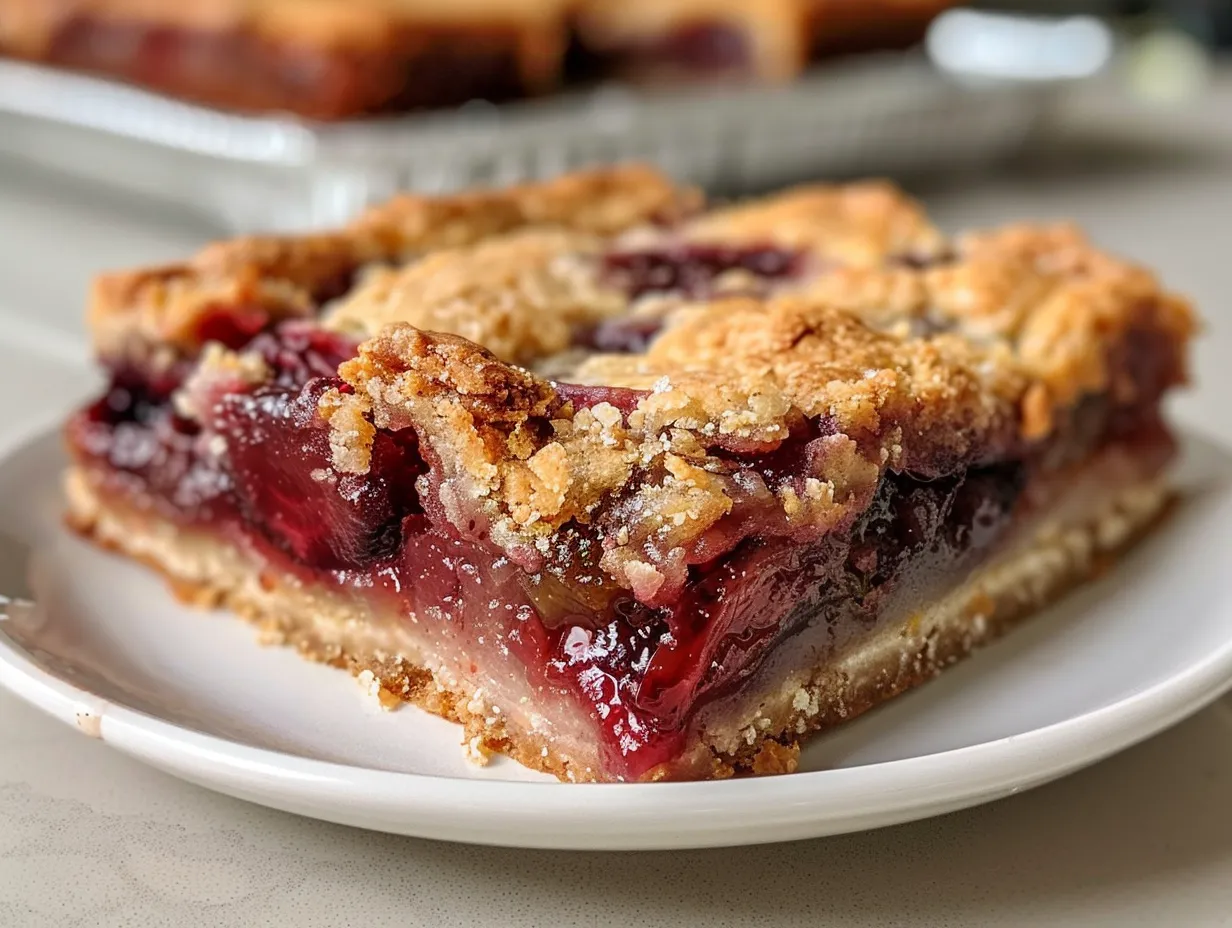 Rustic plum cobbler bars