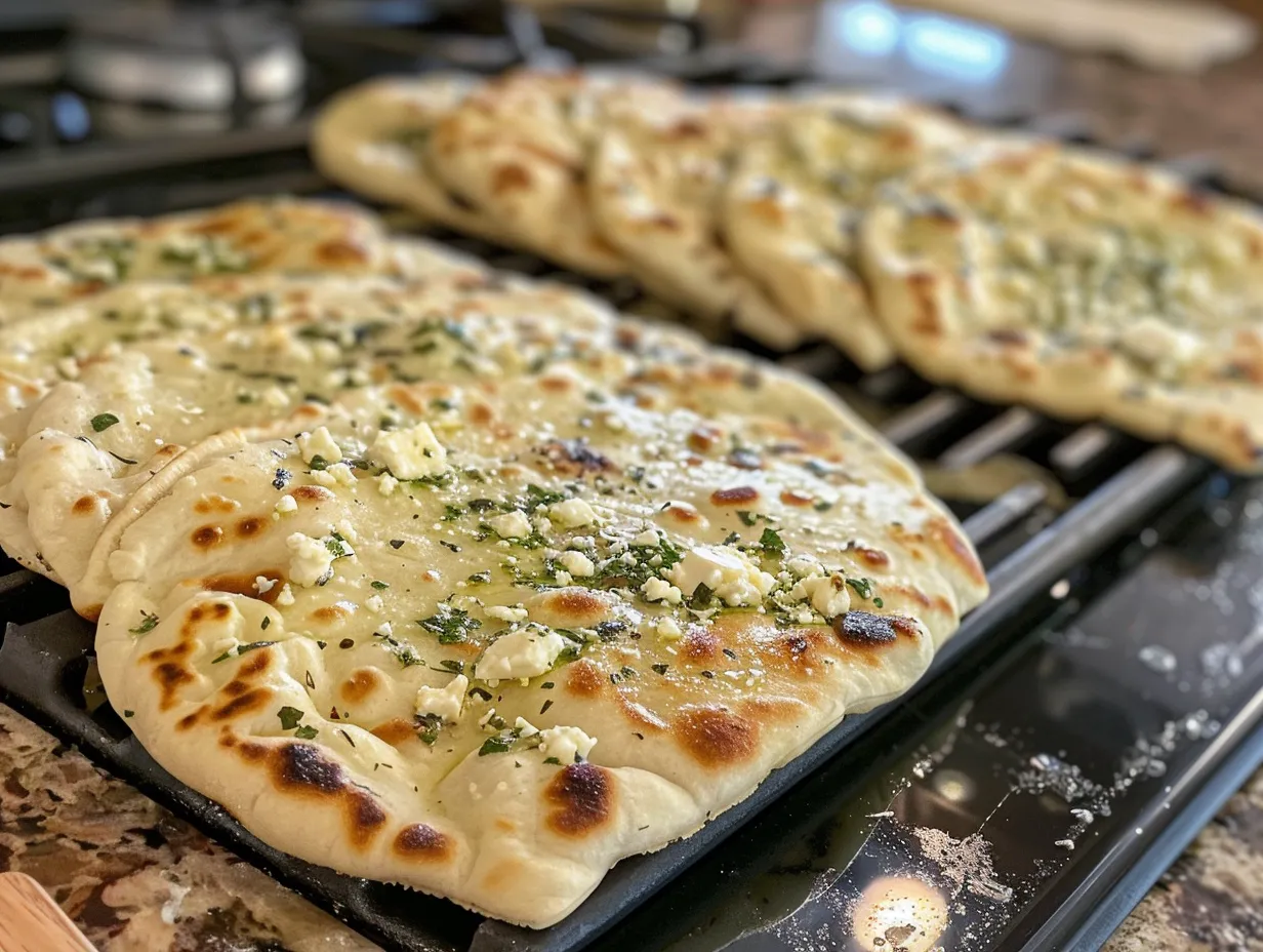 satisfying homemade stuffed flatbreads on display