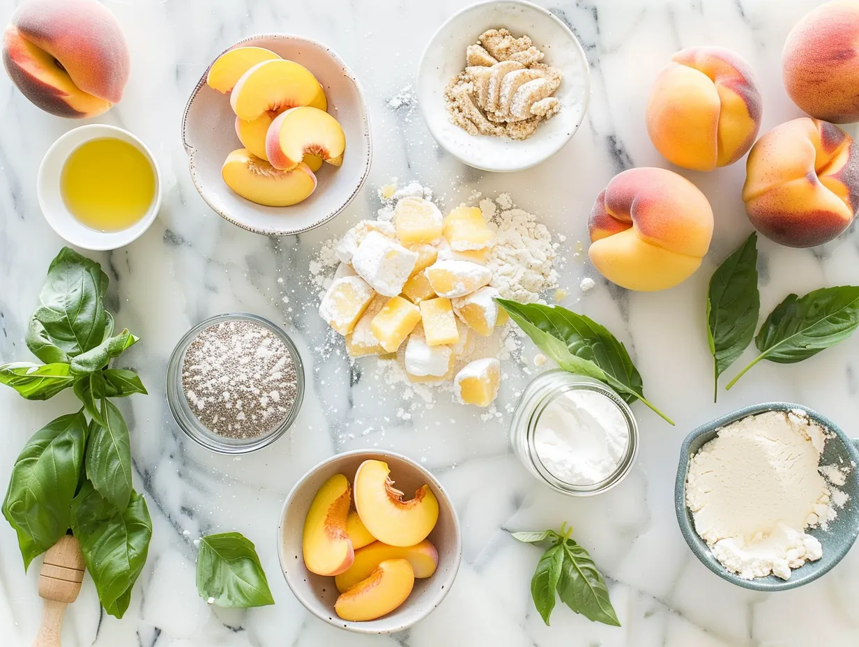 Ingredients for southern peach cobbler