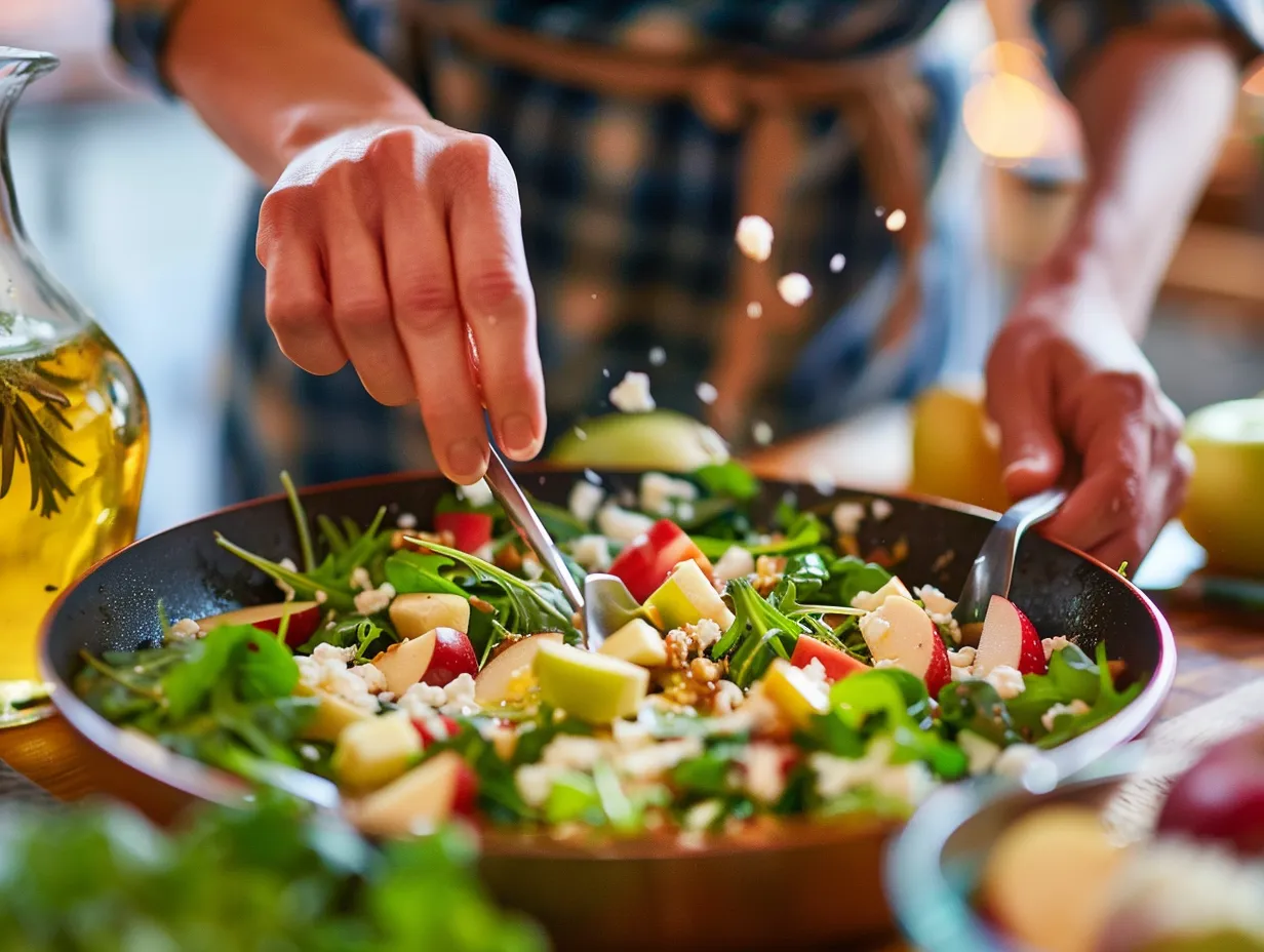 Step-by-step instructions for Honeycrisp Apple and Feta Salad