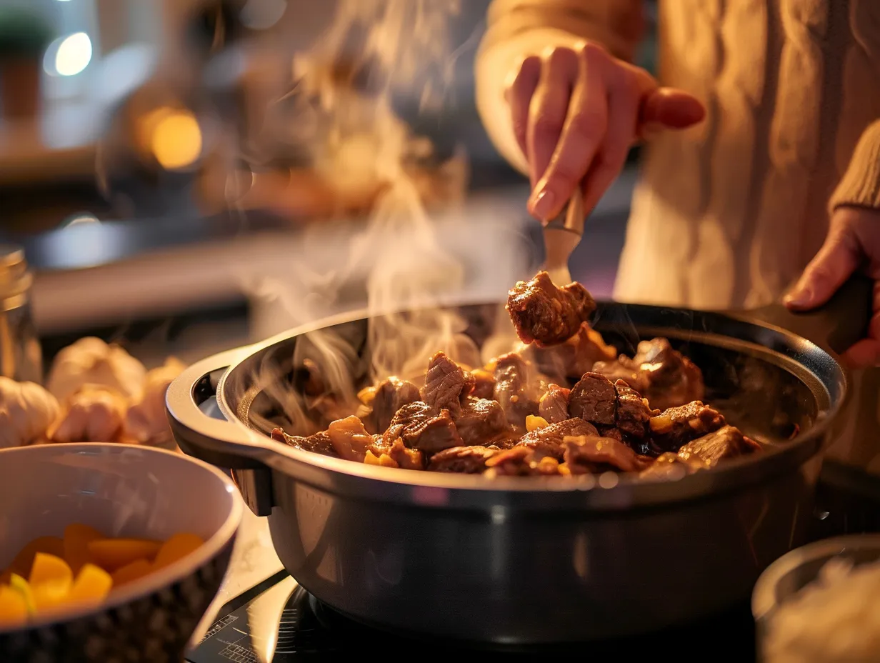 Step by step instructions for Slow Cooker Beef Stroganoff