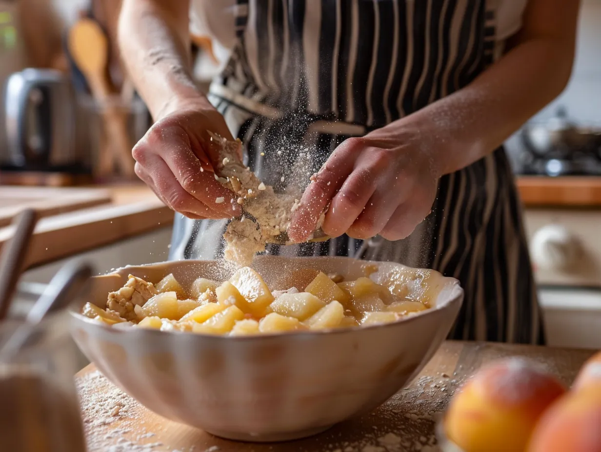 Step by Step Nectarine Crisp Preparation