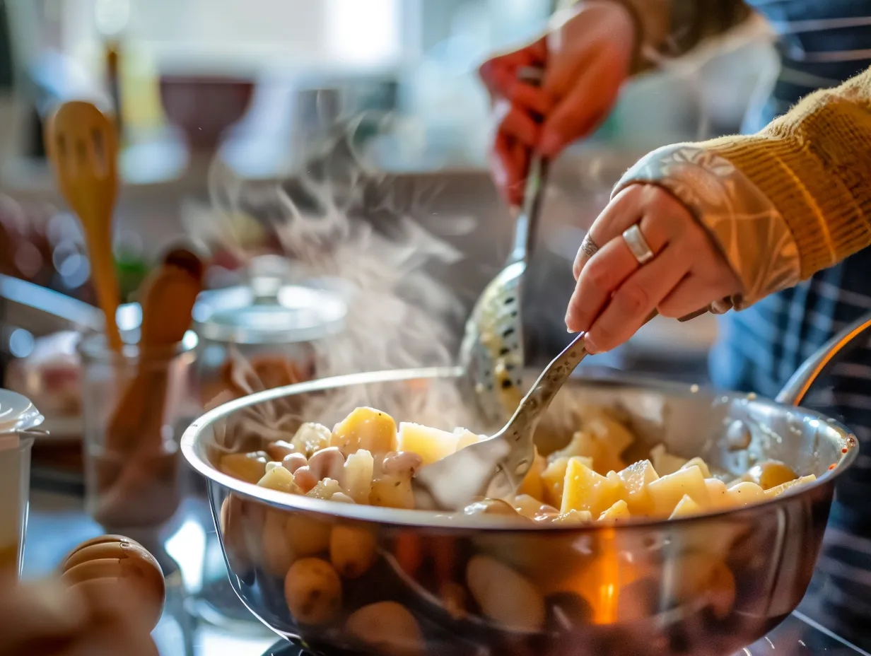Step by step preparation of spicy cajun potato chowder