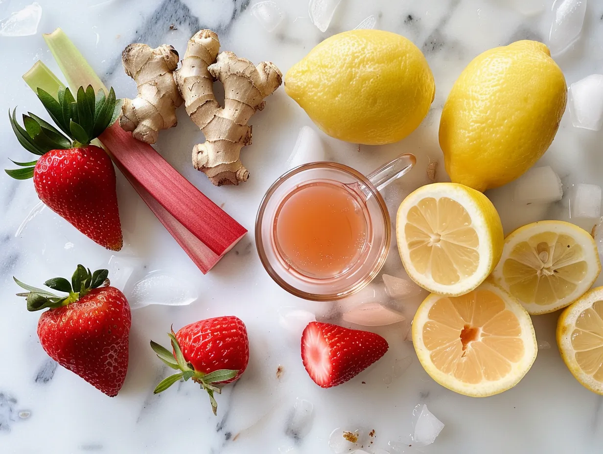 Strawberry Rhubarb Soda Ingredients