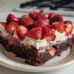 Strawberry Shortcake Brownies on Cooling Rack