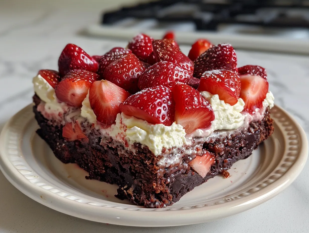 Strawberry Shortcake Brownies on Cooling Rack