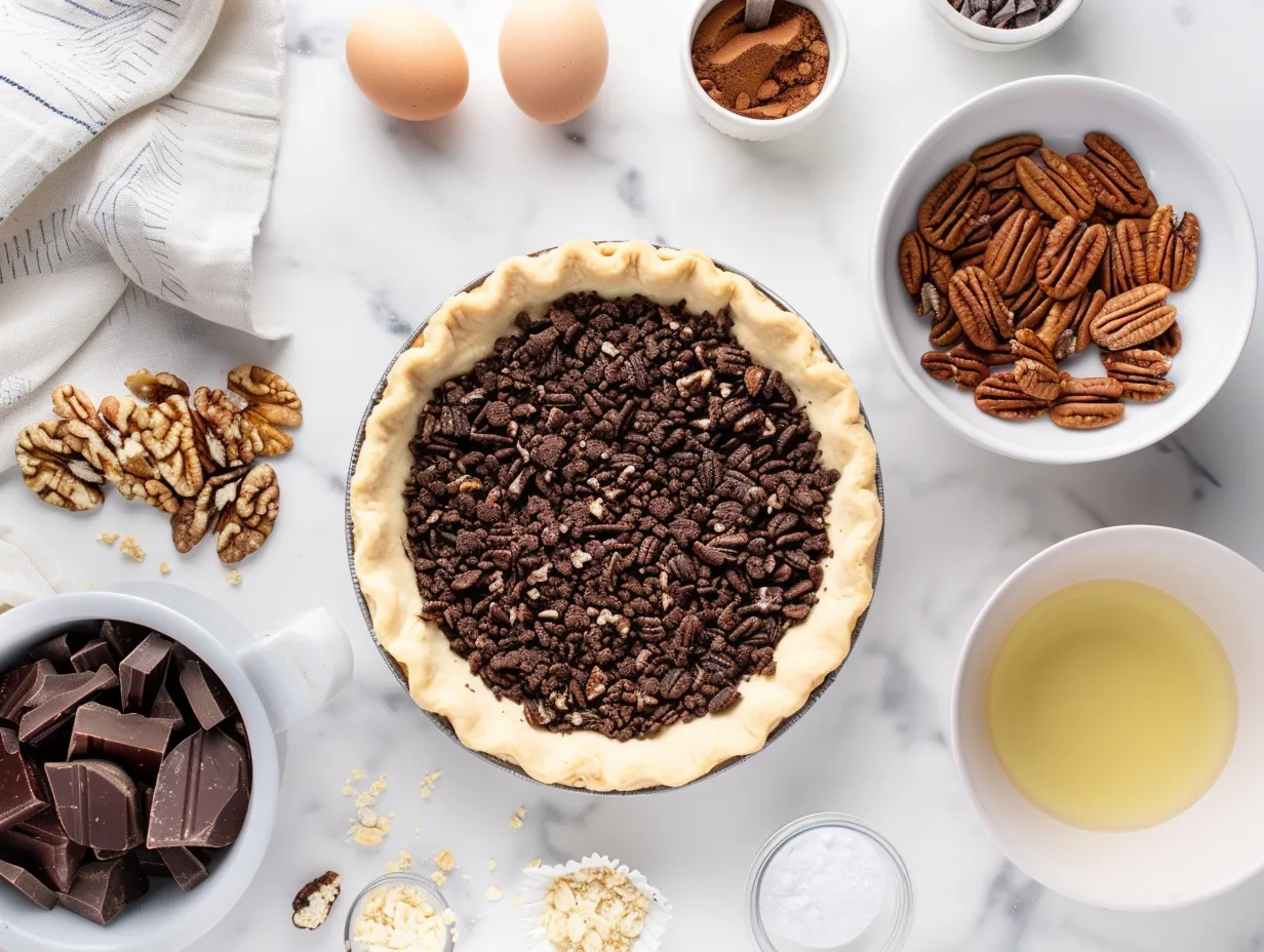 Texas Chocolate Pecan Pie Ingredients