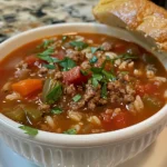 A Bowl of Delicious Stuffed Pepper Soup