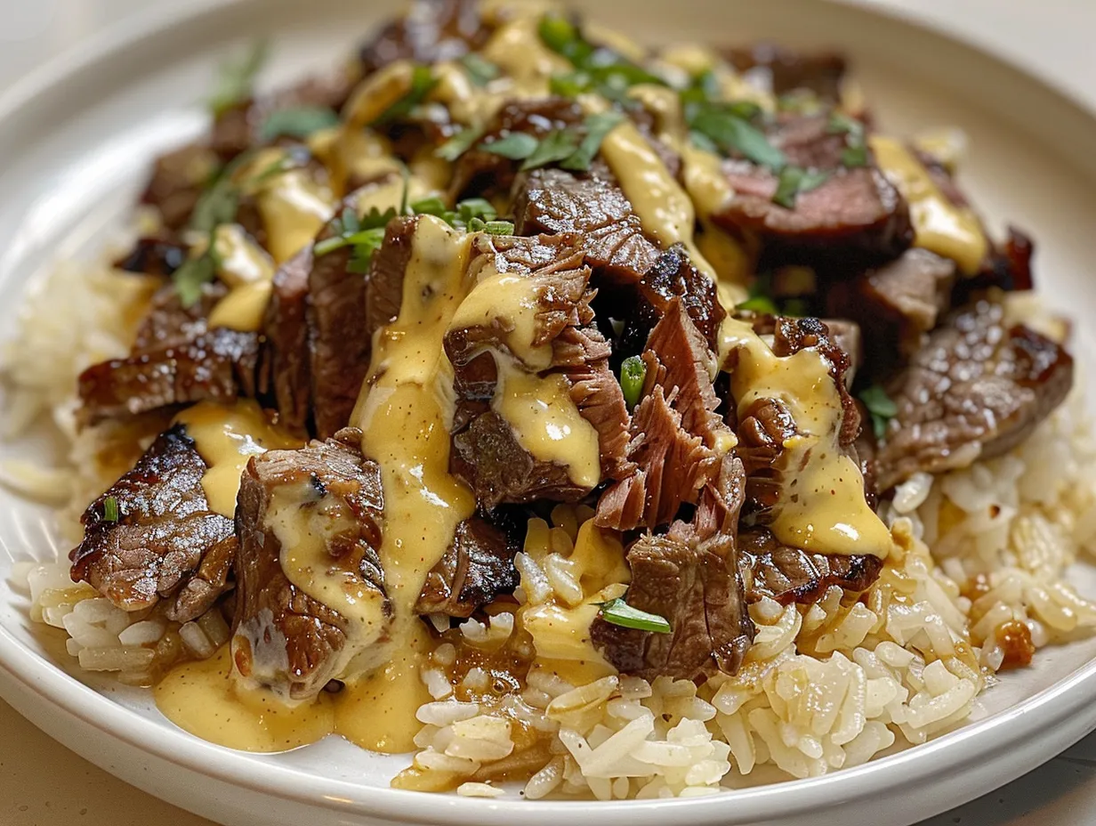 A Delicious Bowl of Steak Queso Rice
