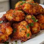 Cauliflower Fritters on a Plate