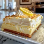 Close-up of Cream Cheese Lemon Dessert