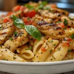 Delicious Plating of Loaded Herb Grilled Chicken Pasta