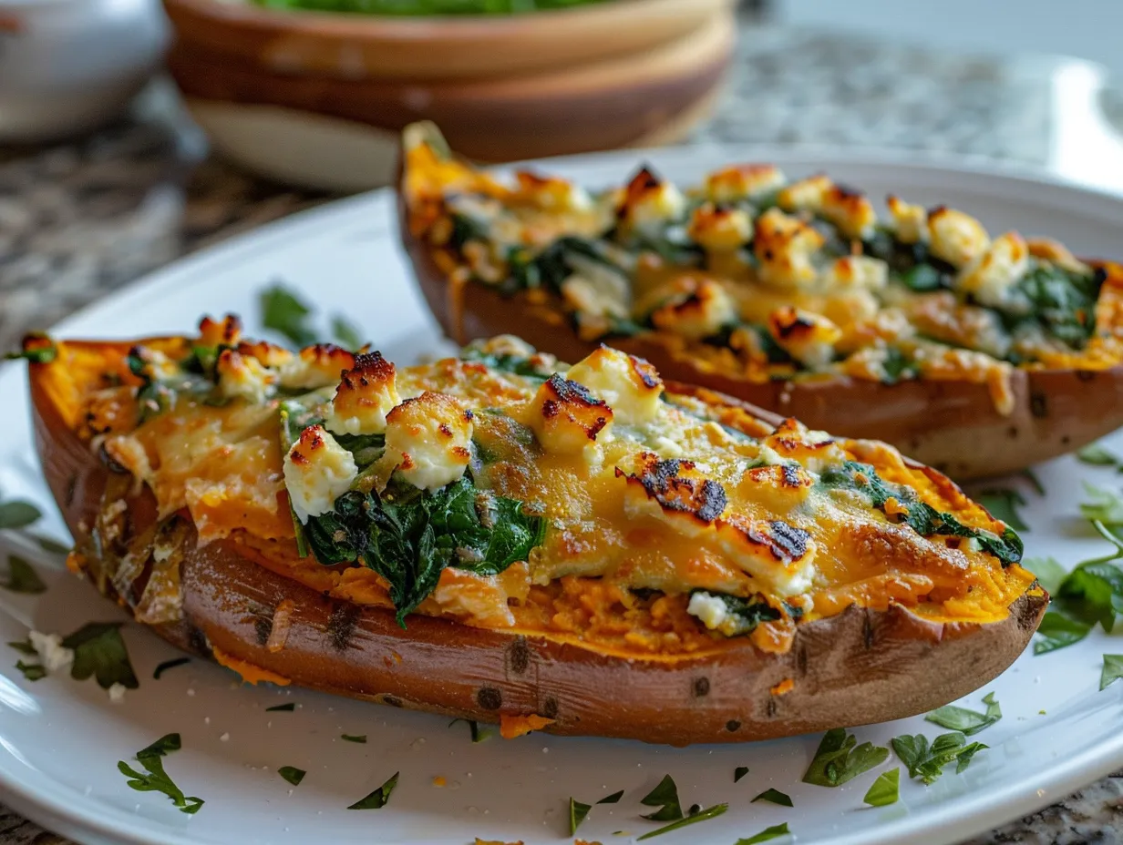 Best Spinach and Feta Stuffed Sweet Potatoes Recipe