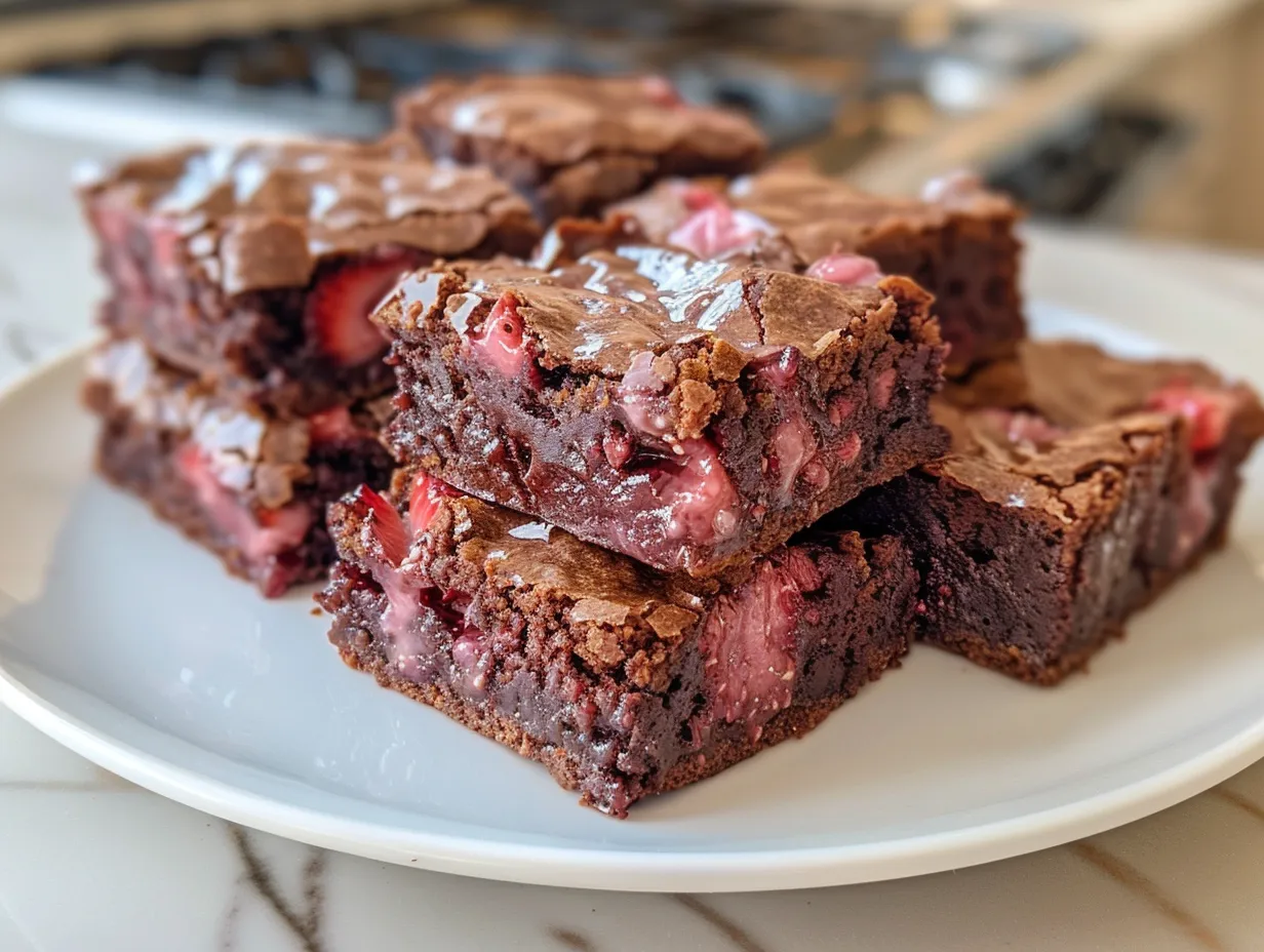 Delicious Strawberry Sweetheart Brownies Recipe