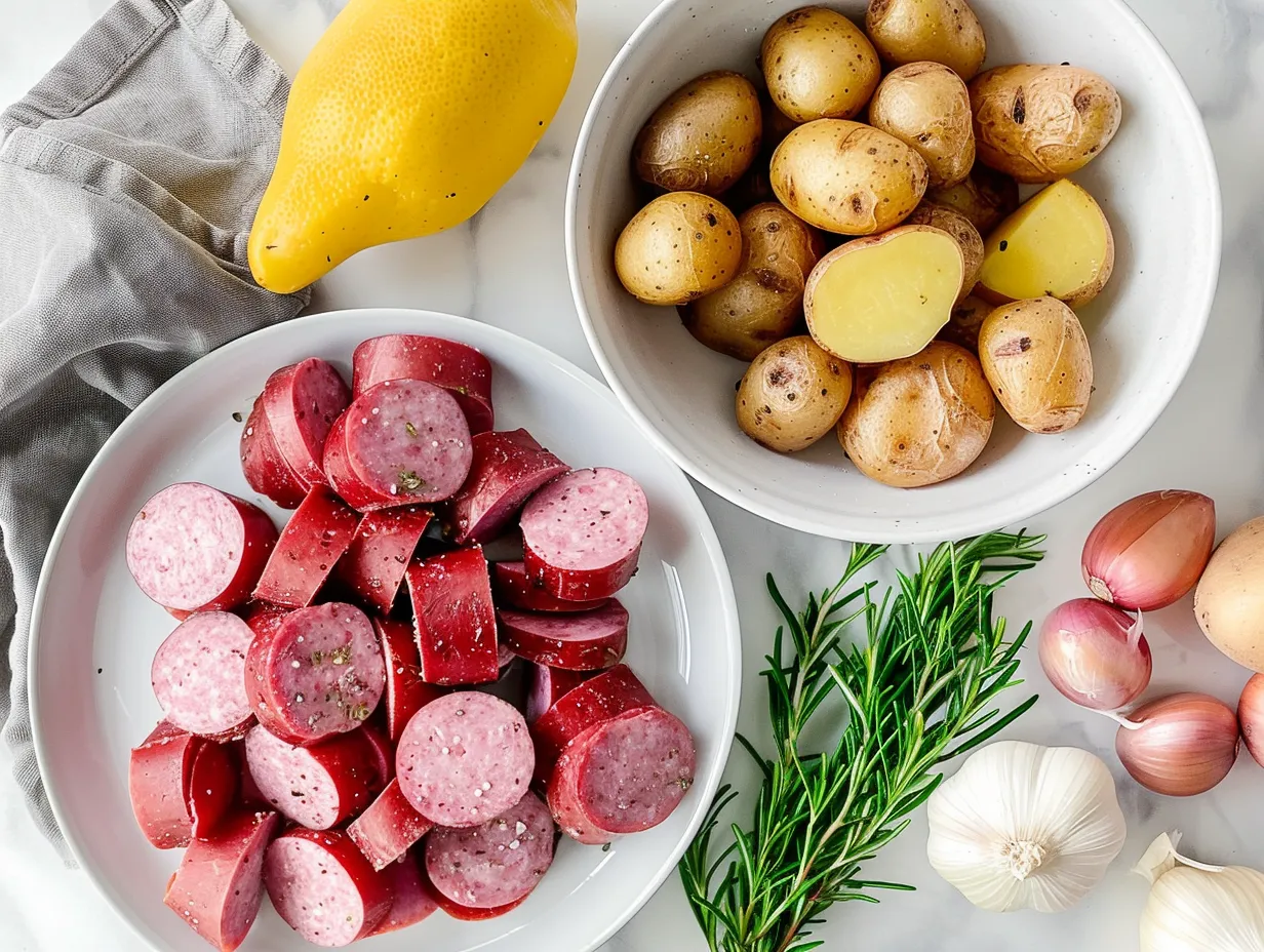 Fresh ingredients for skillet dinner