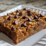Freshly Baked Pumpkin Chocolate Chip Oatmeal Bars