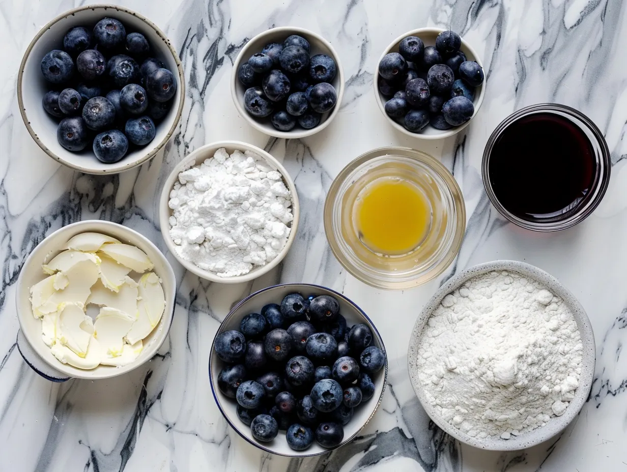 Ingredients for Blueberry Angel Food Cake