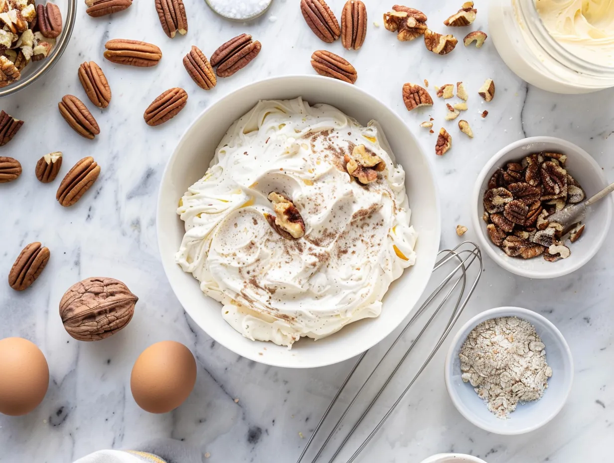 Ingredients for creamy pecan pie dip