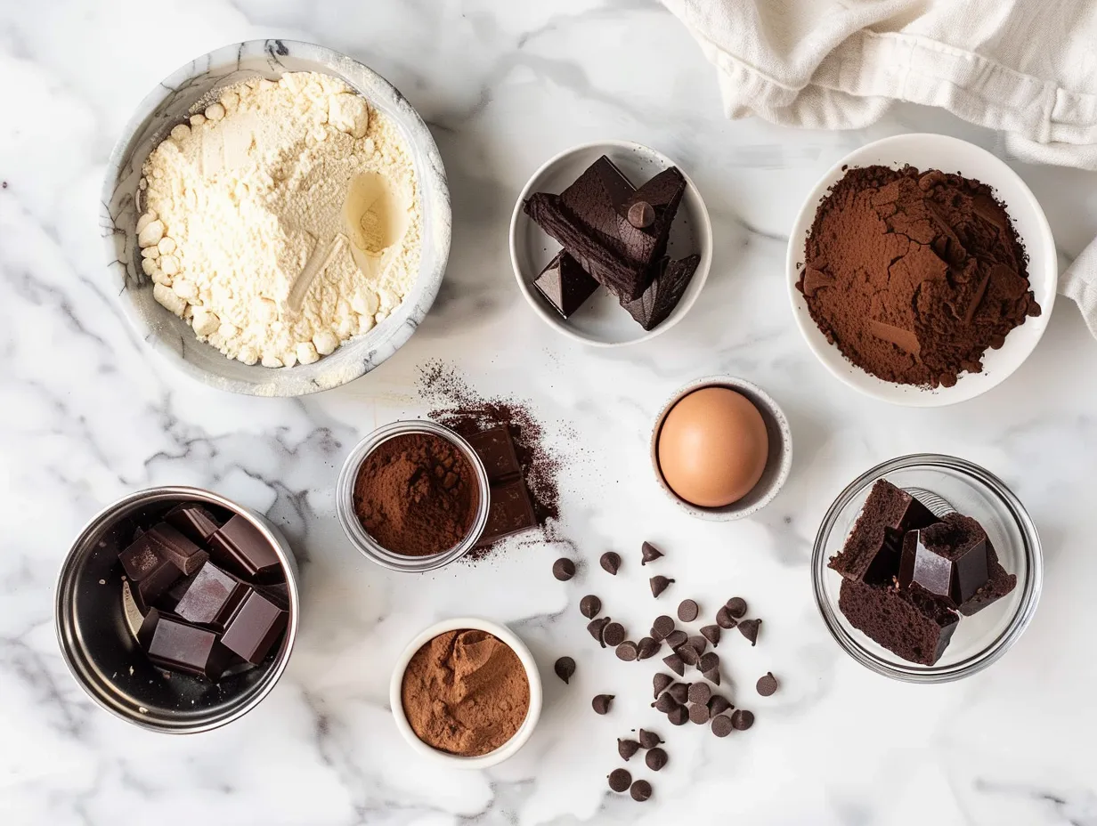 Ingredients for Hot Fudge Brownie Bread