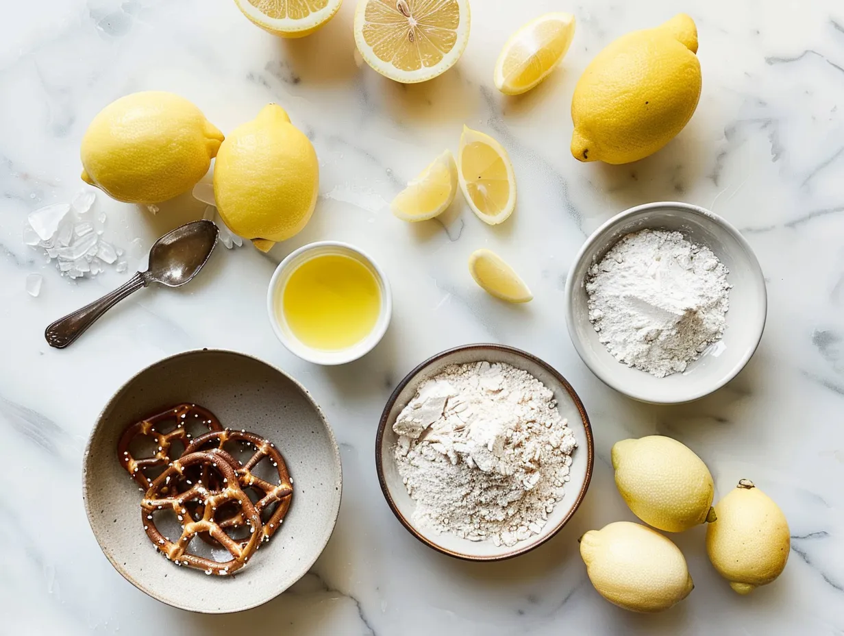 Ingredients for making Lemon Pretzel Dessert