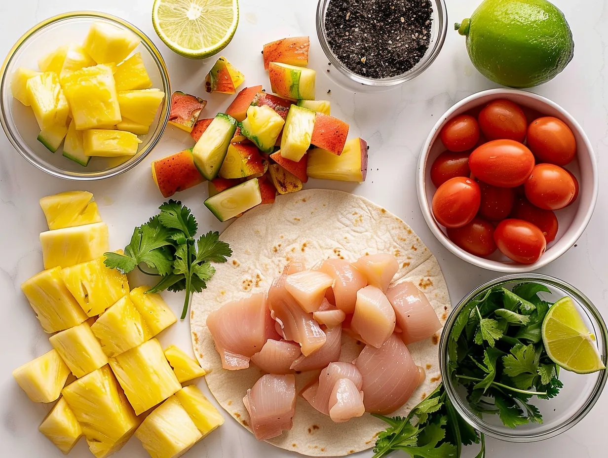 ingredients-for-pineapple-chicken-tacos