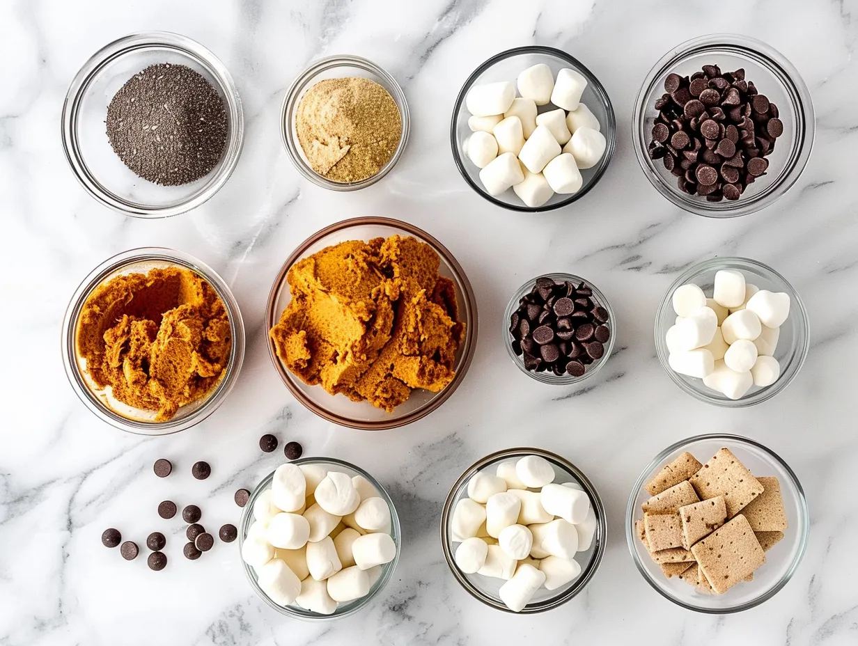 Ingredients for Pumpkin Smores Cookies