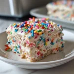 No Bake Funfetti Cake Delight on a plate