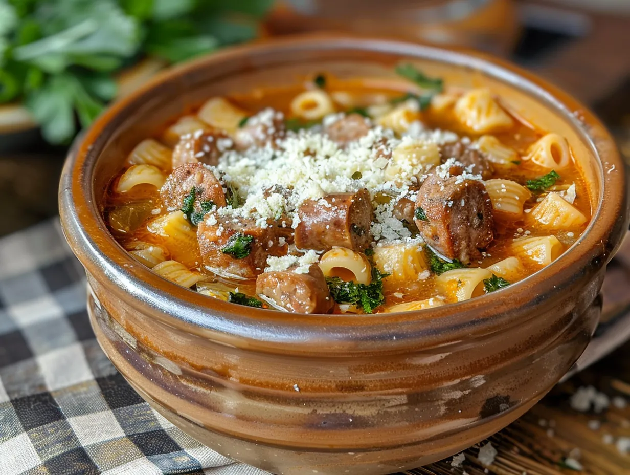 Parmesan Italian Sausage Ditalini Soup Bowl