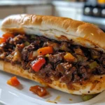 Philly Cheesesteak Sloppy Joes on a Plate