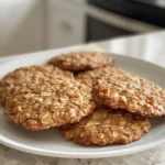 Plate of Freshly Baked Soft Oatmeal Cookies