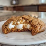 Pumpkin Smores Cookies with Marshmallow Pull