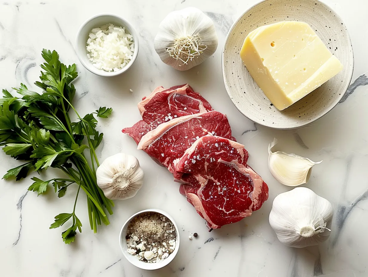 Raw Ingredients for Steak Queso Rice