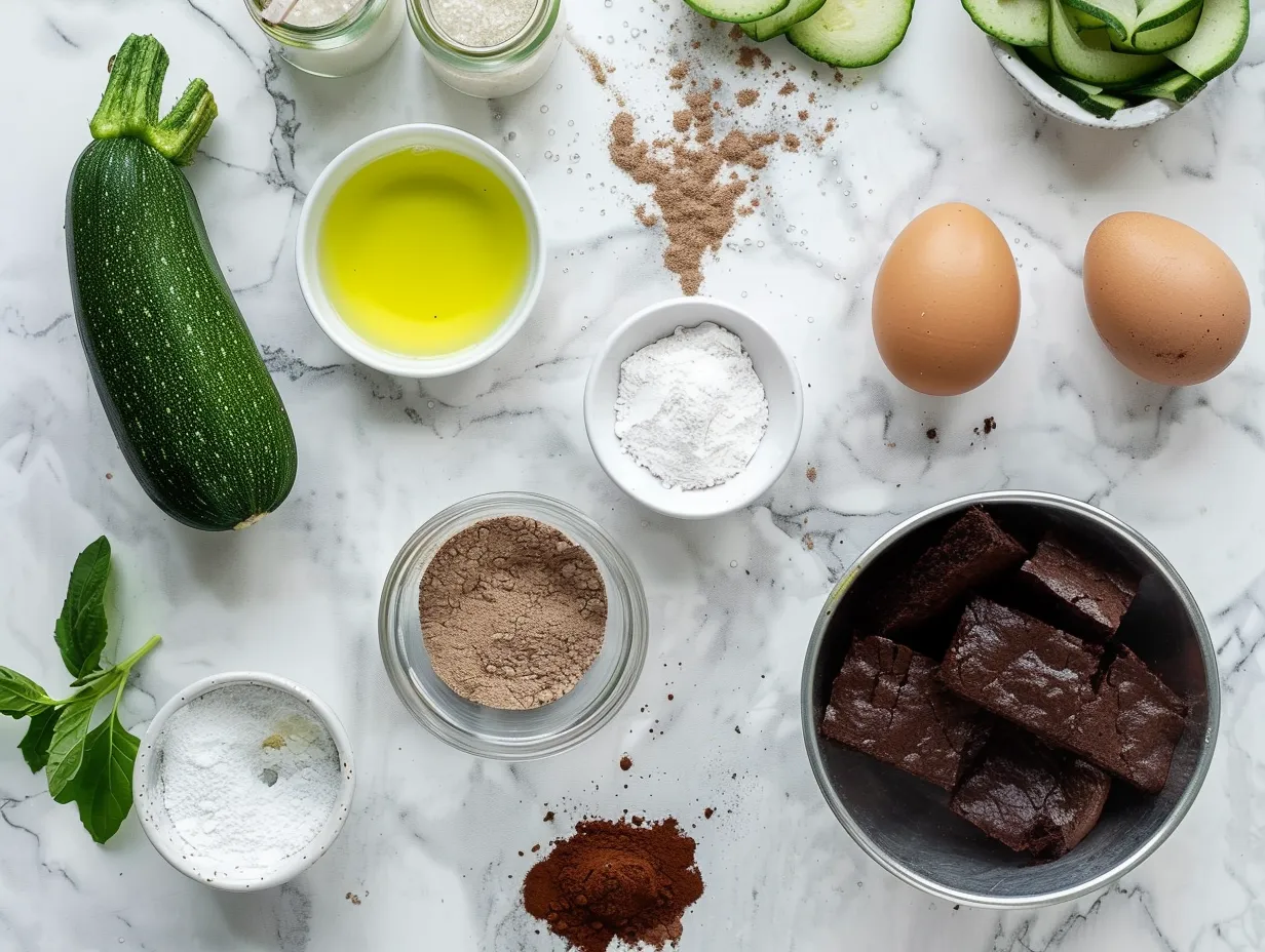 Raw Ingredients for Zucchini Brownies