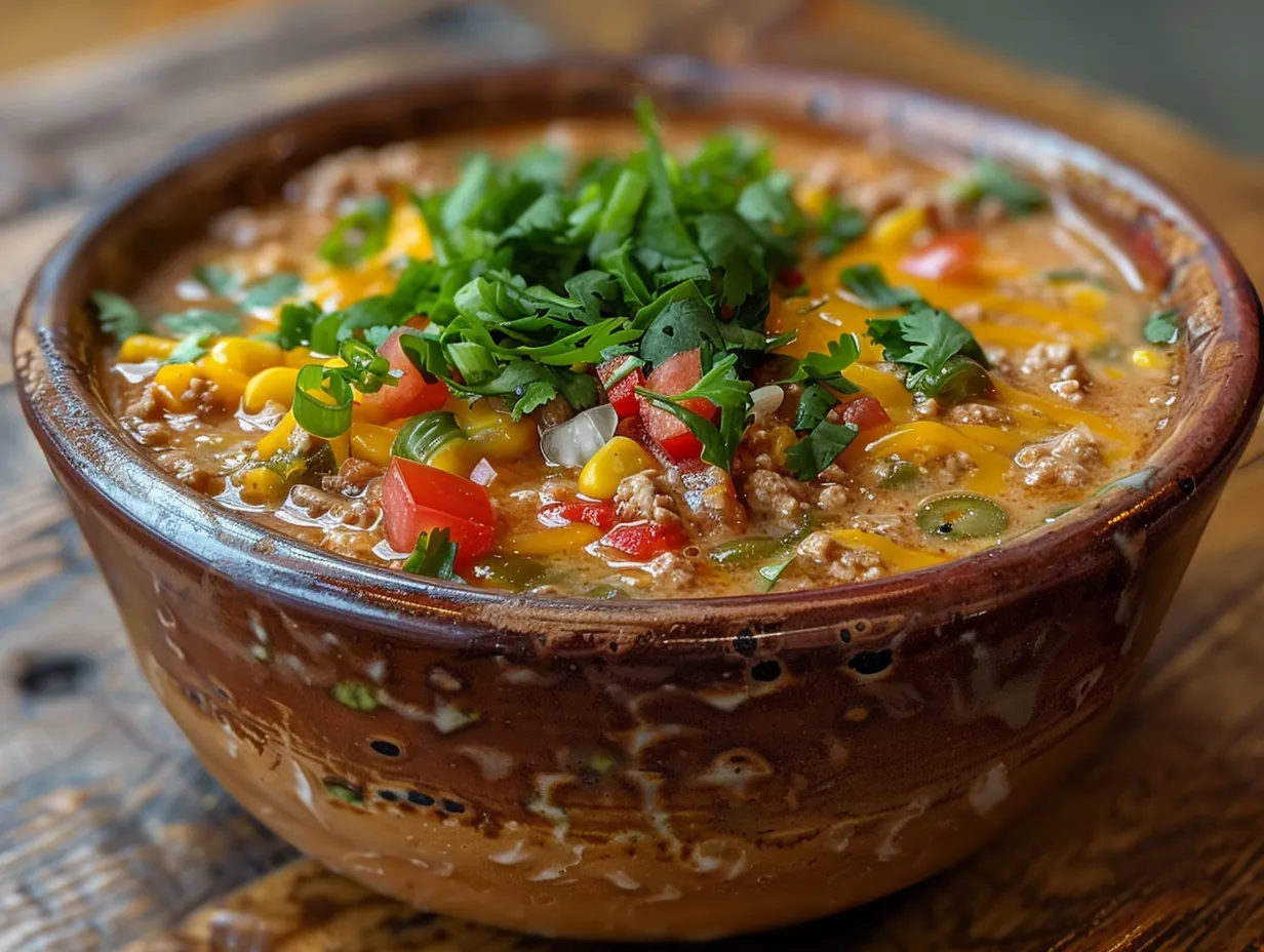 bowl of creamy taco soup